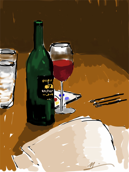 A little sketching, a little wine (Michael Liebhaber, digital on iPad, 8x10in, 2013)