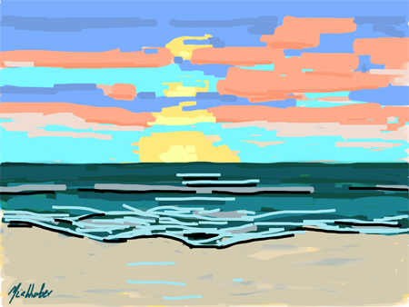 Del Mar Beach 1 (Michael Liebhaber, Digital Drawing, 2013)