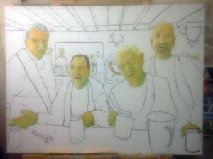 Painting on my easel