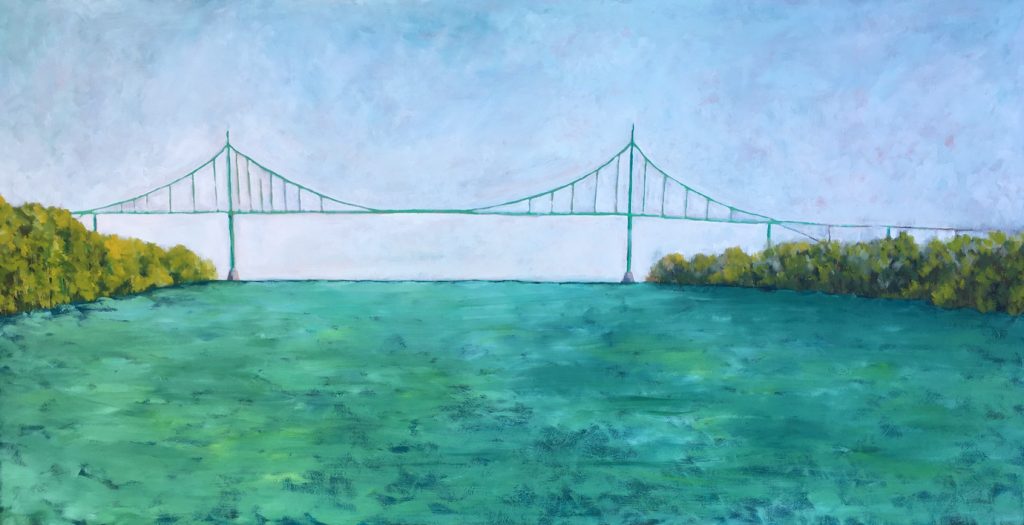 View of St John's Bridge oil painting